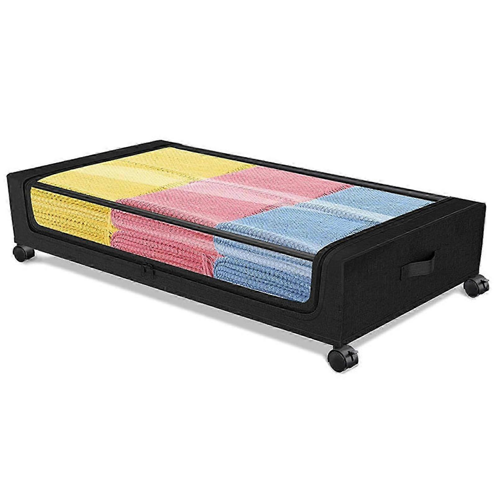 Storage container with wheels for clothes under bed