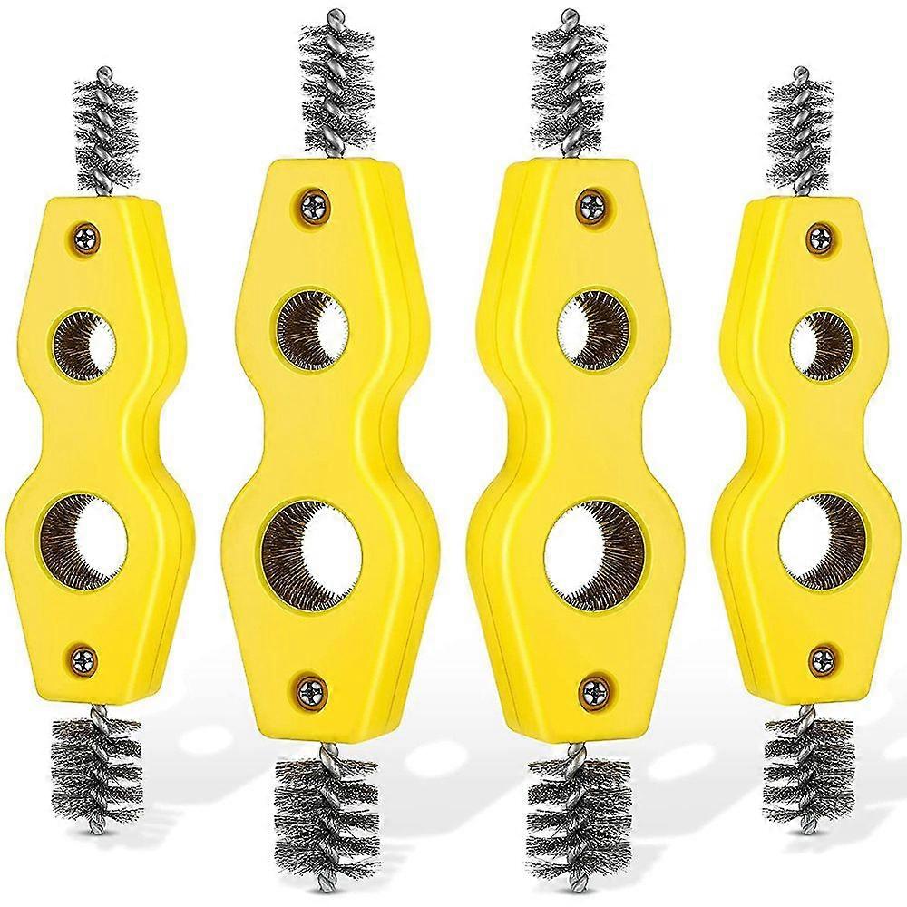 4Pcs Copper Tubing Brush Copper Pipe Cleaner 4 in 1 Pipe Brush Cleans Inside and Outside Thread Cleaner Plumber Brush