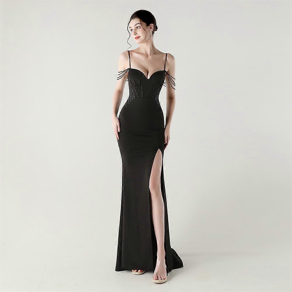 Elegant lady evening Dress side slit dresses for cocktail party