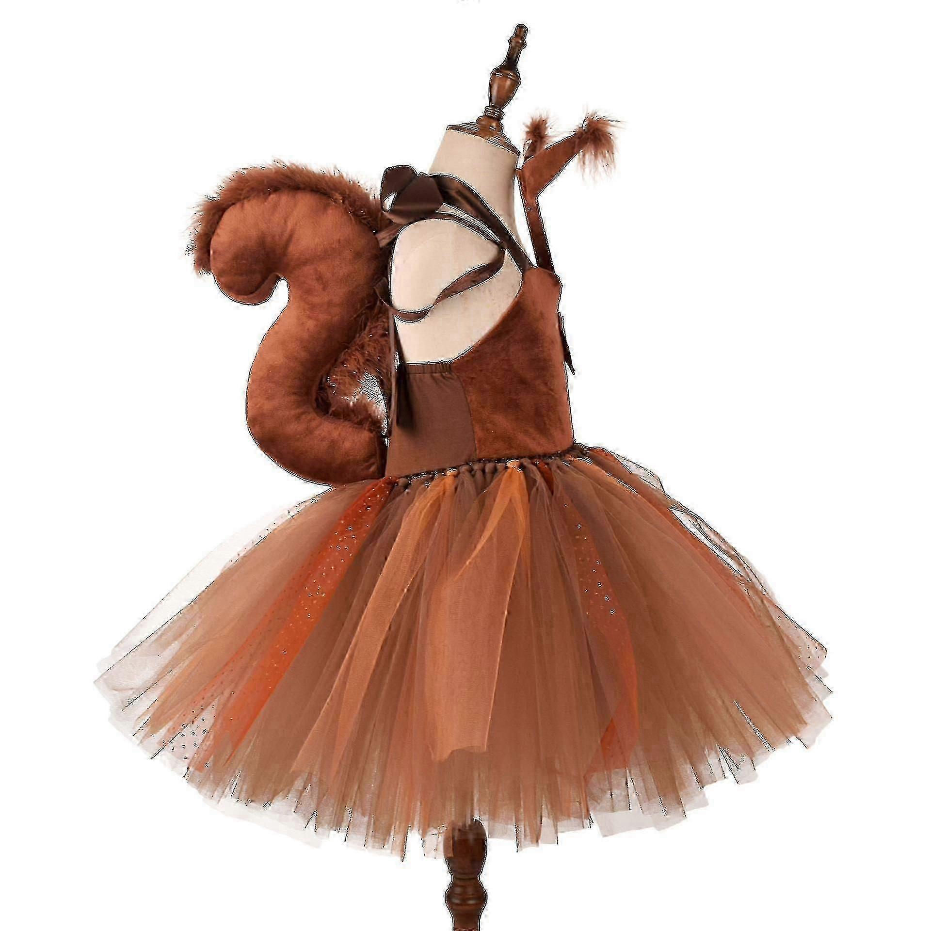 Children's Squirrel Animal Dress for Role-playing and Performance on Children's Day