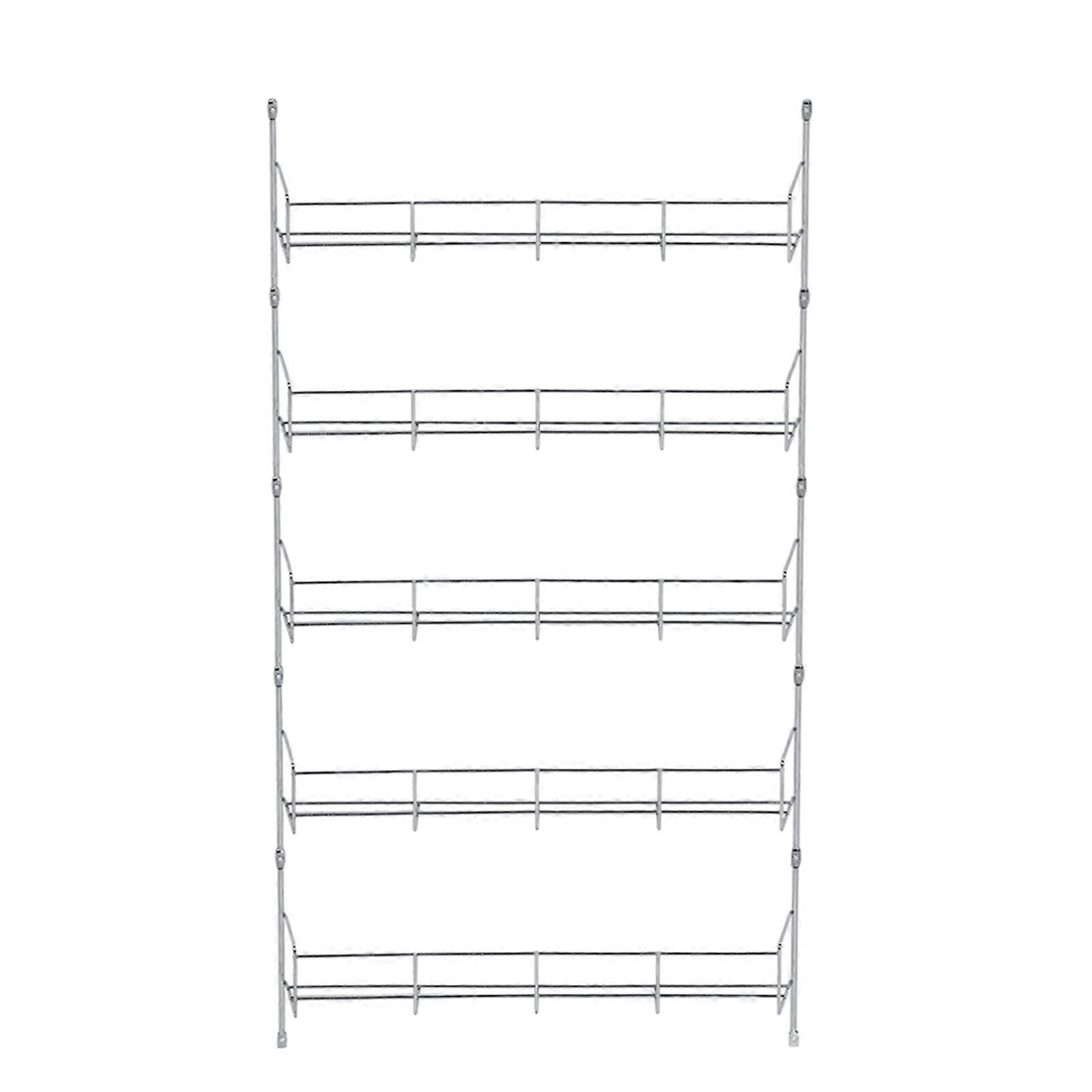 Wall Mount Spice Storage Organizer Pantry Kitchen Standing Rack Shelf Holder 5 Layers