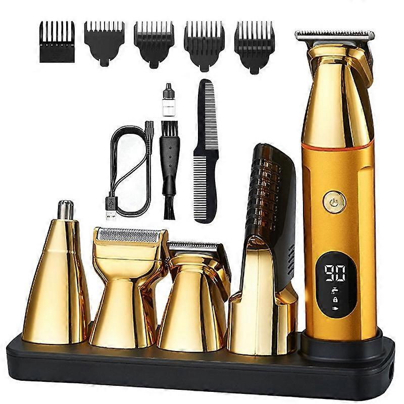 U-881 Multi-Function Digital Display Electric Shaver Portable Hair Trimmer for Home - Rose Gold