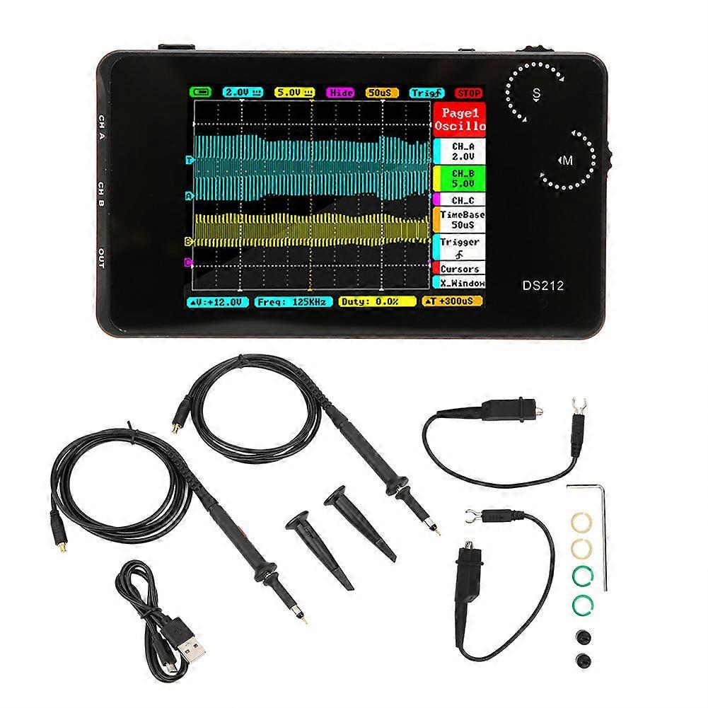 DS212 Portable Digital Oscilloscope Pocket Size 2 Channel Oscilloscope with USB Interface