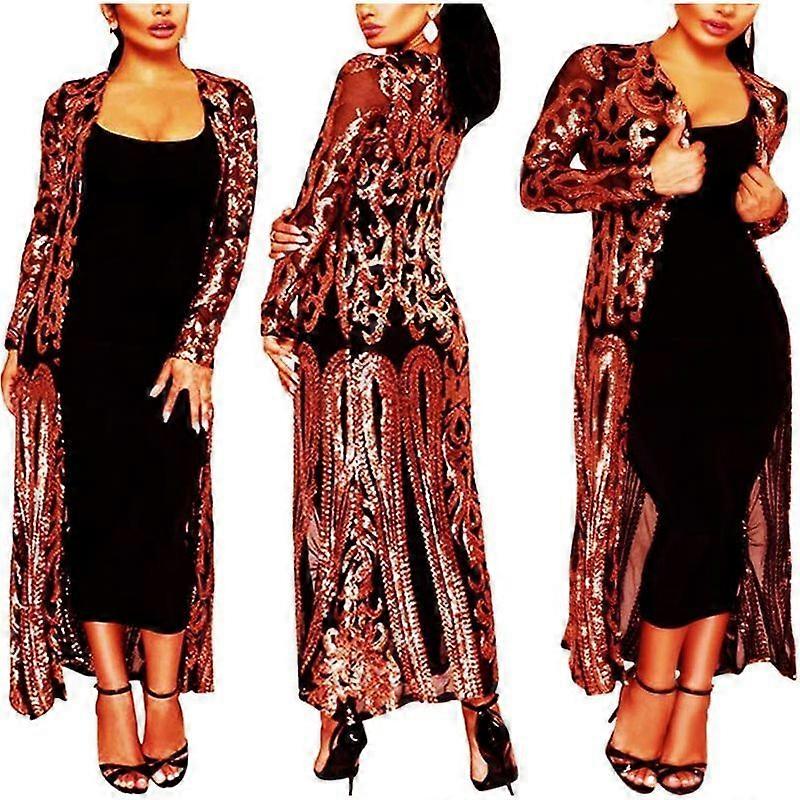 Lebanghui Sequin Cardigan Sparkly Blazer Jackets Long for Women Evening