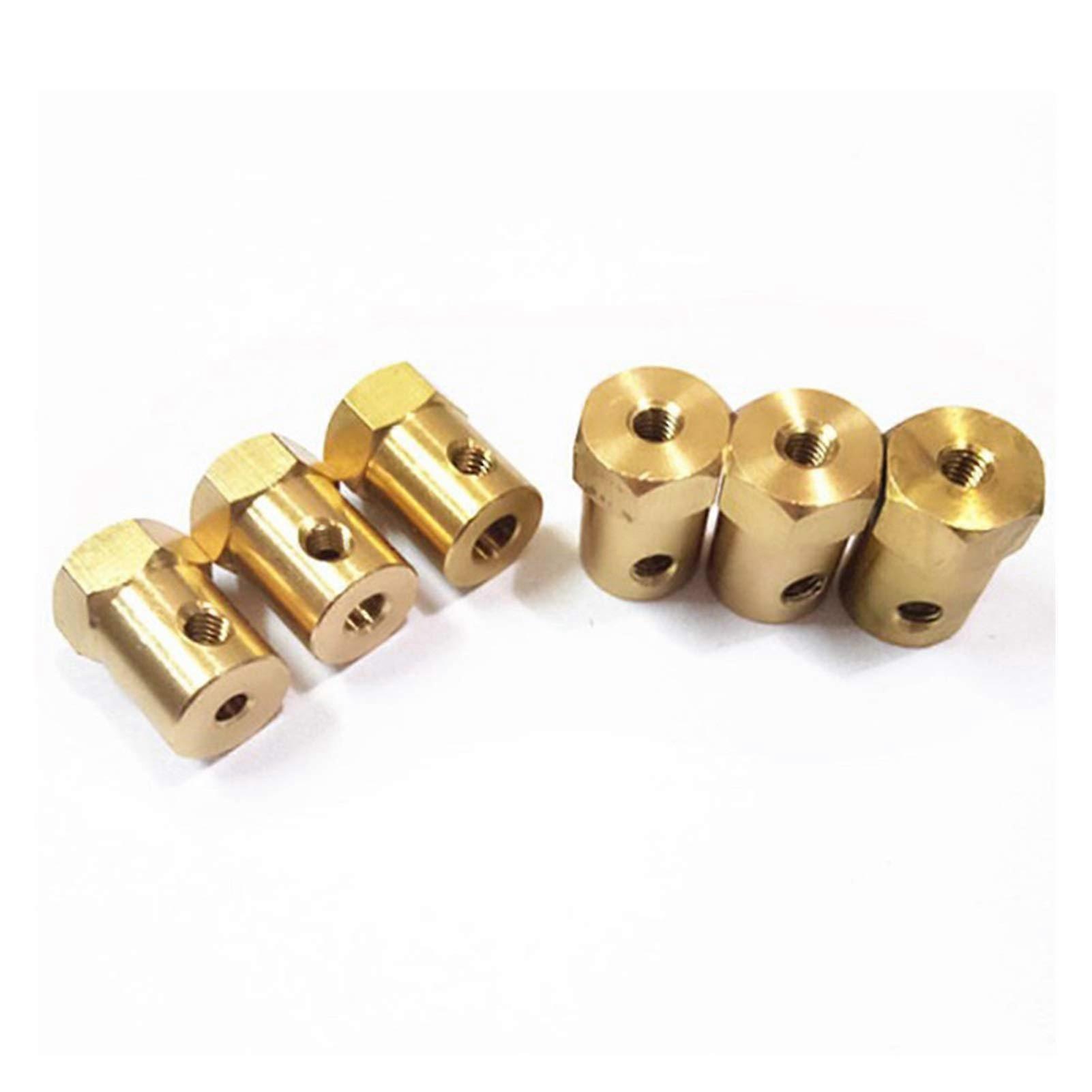 Shaft Coupler Brass Hex Flexible Motor Coupling 10Pack 6mm Bore Set for Motors Reliable Torque Transfer