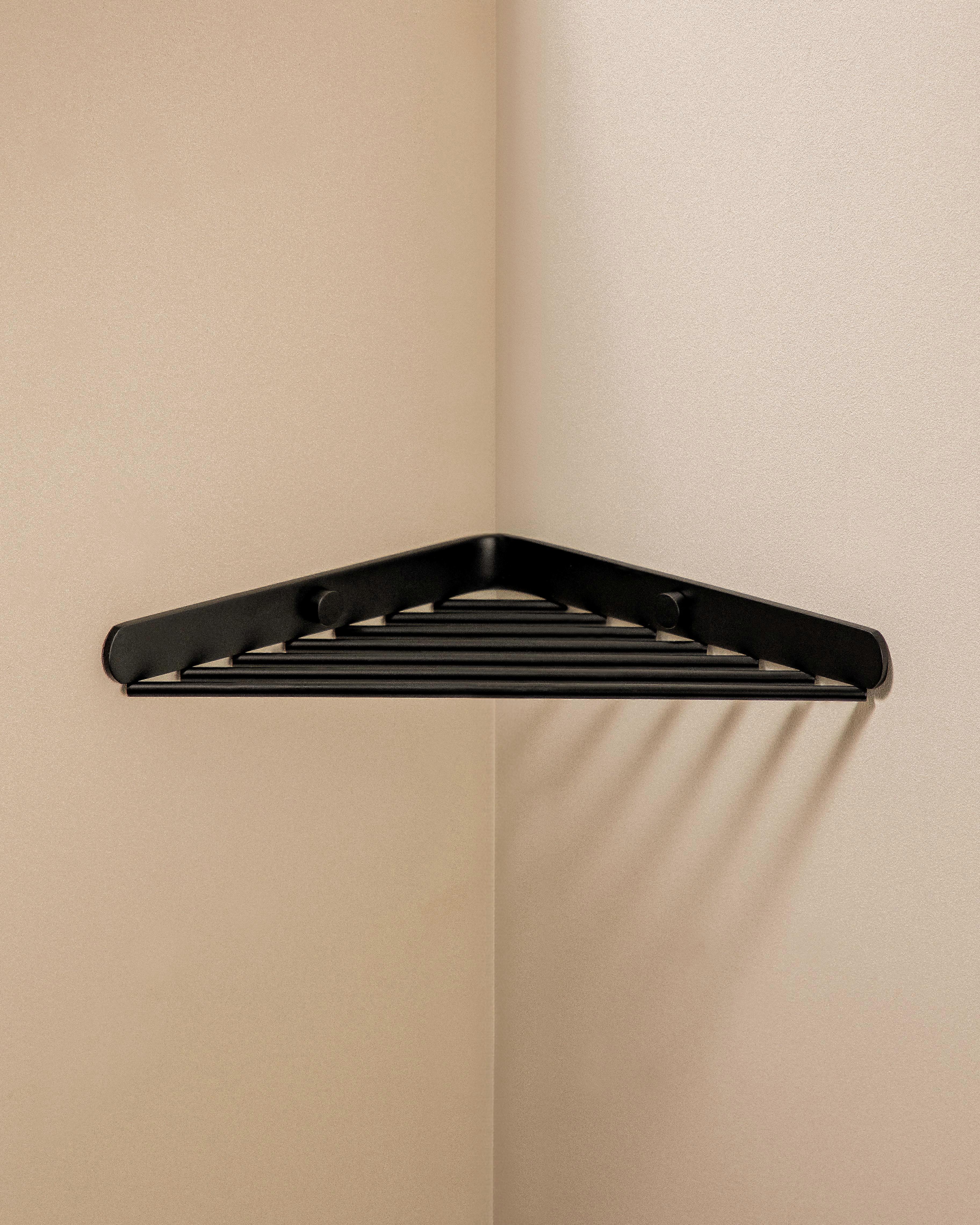 COSMIC Corner Shower Caddy, Shower Basket, Matt Black, Logic Collection