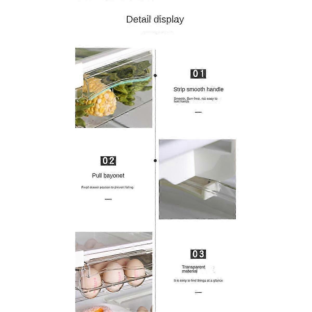 Adjustable Under-Shelf Fridge Organizer for Eggs, Vegetables - Space Saving Storage Drawer