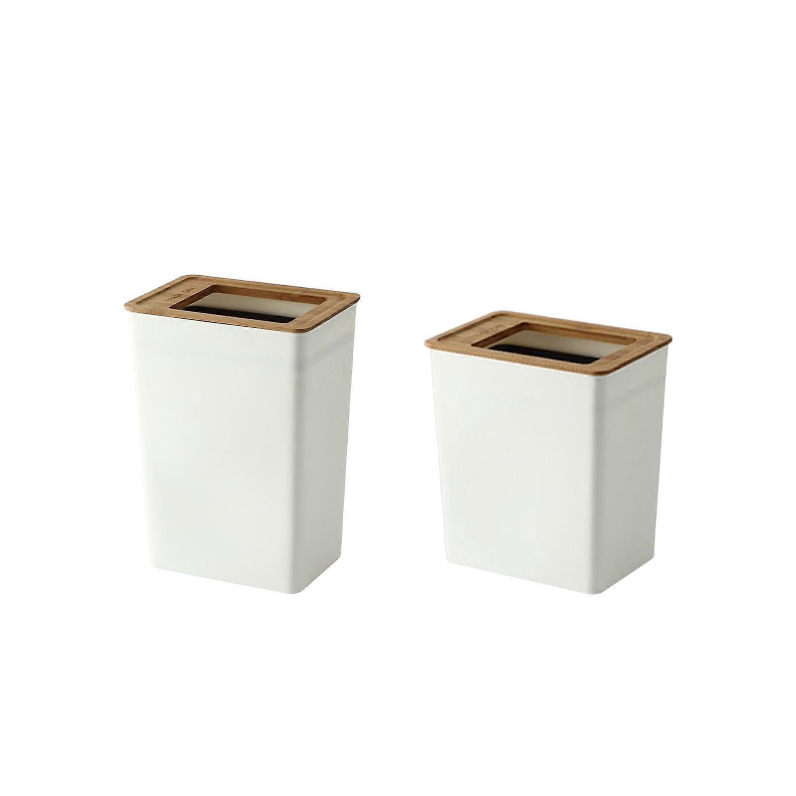 2x Rectangular Trash Can Durable Garbage Container Bin for Bedroom Home