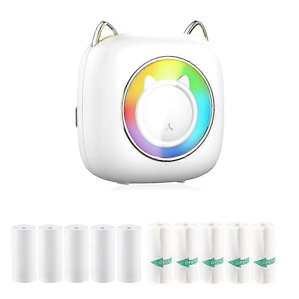 Mini Portable Thermal Bluetooth Printer, Inkless with LED for Kids (Used)