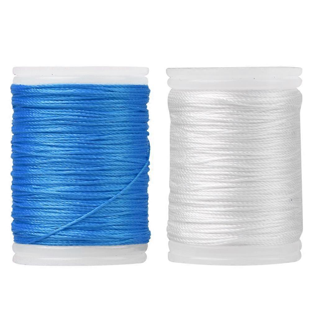 Durable Fiber Archery Bow String Serving 120yards, Set of 2, Blue & White