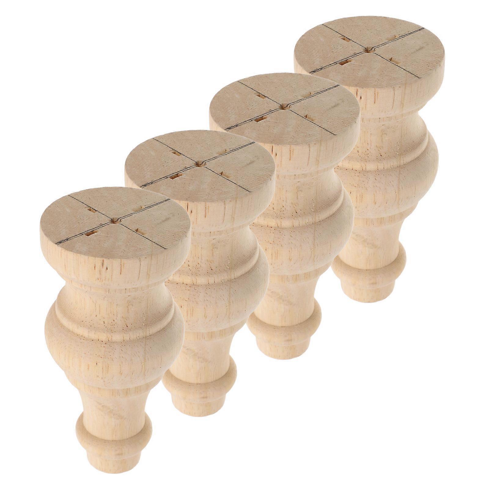 Furniture Legs Upgrade, Wooden Bun Feet for Sofas Chairs Tables, Stylish Appearance