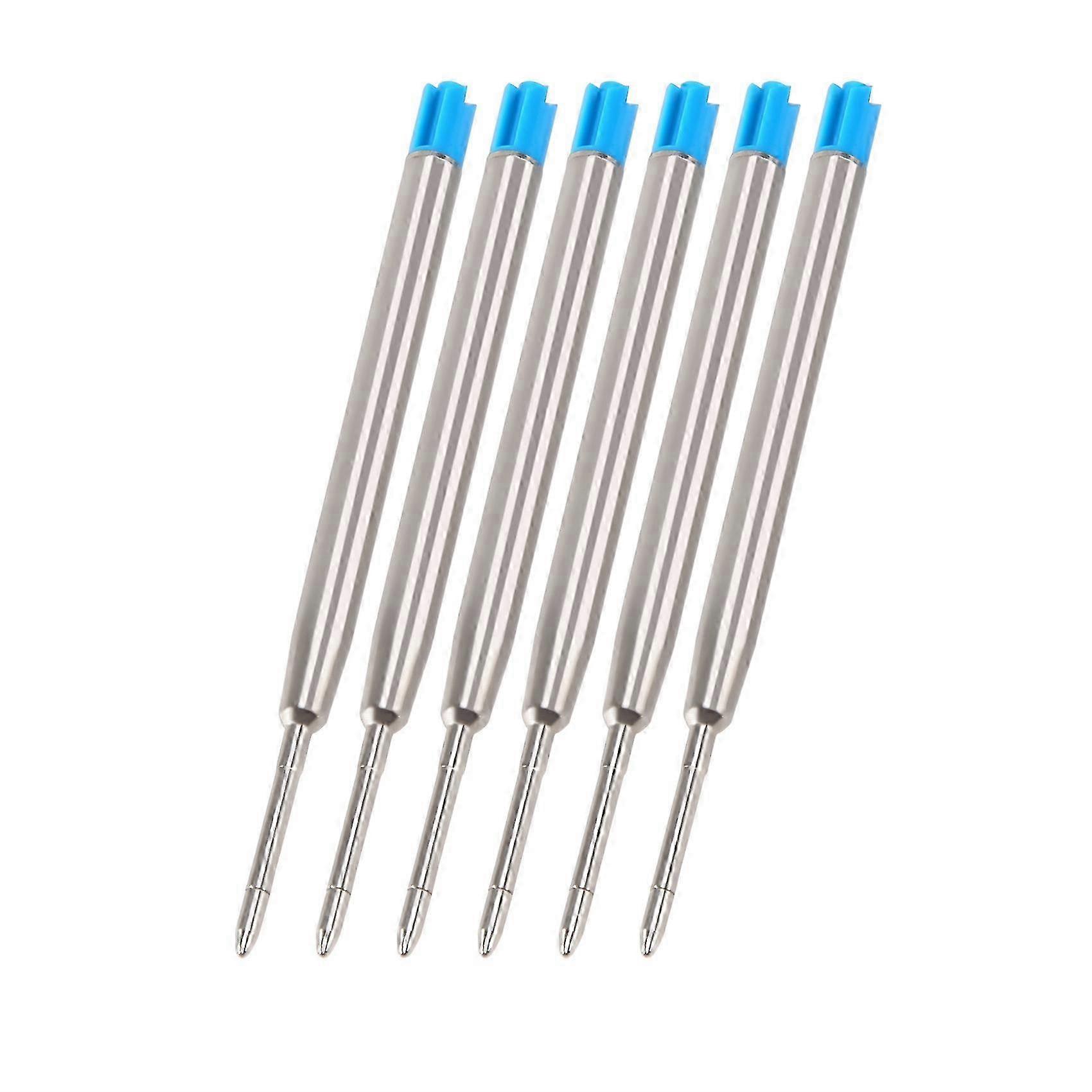 6 ballpoint pen refills 10 cm blue large refill refills
