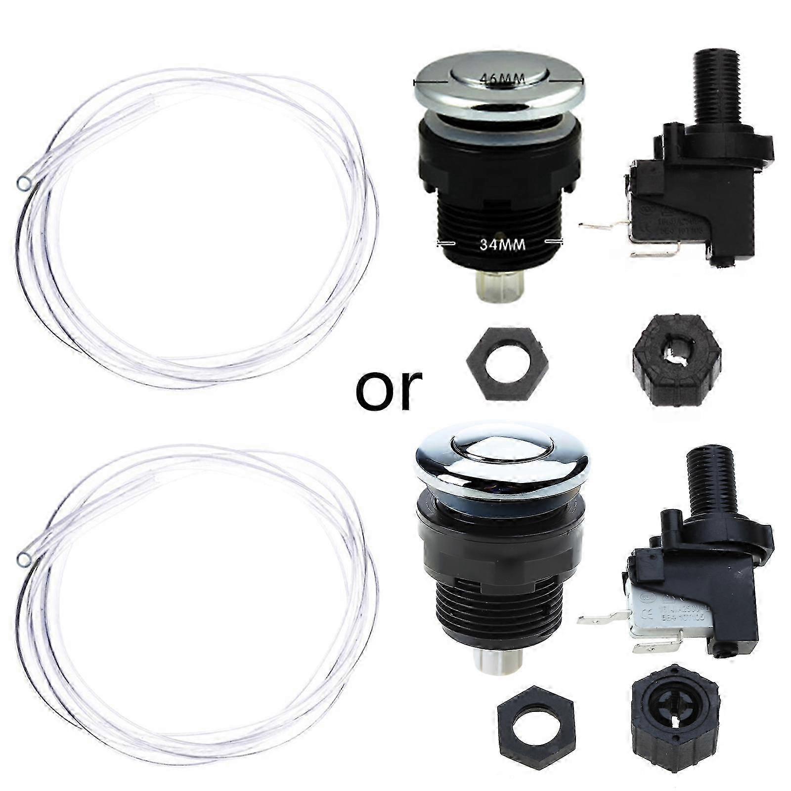 16A ON/OFF Push Button Switch with 125-250V Air Pressure Control for Spa Tub Jet Tubing Pneumatic Valve Kit