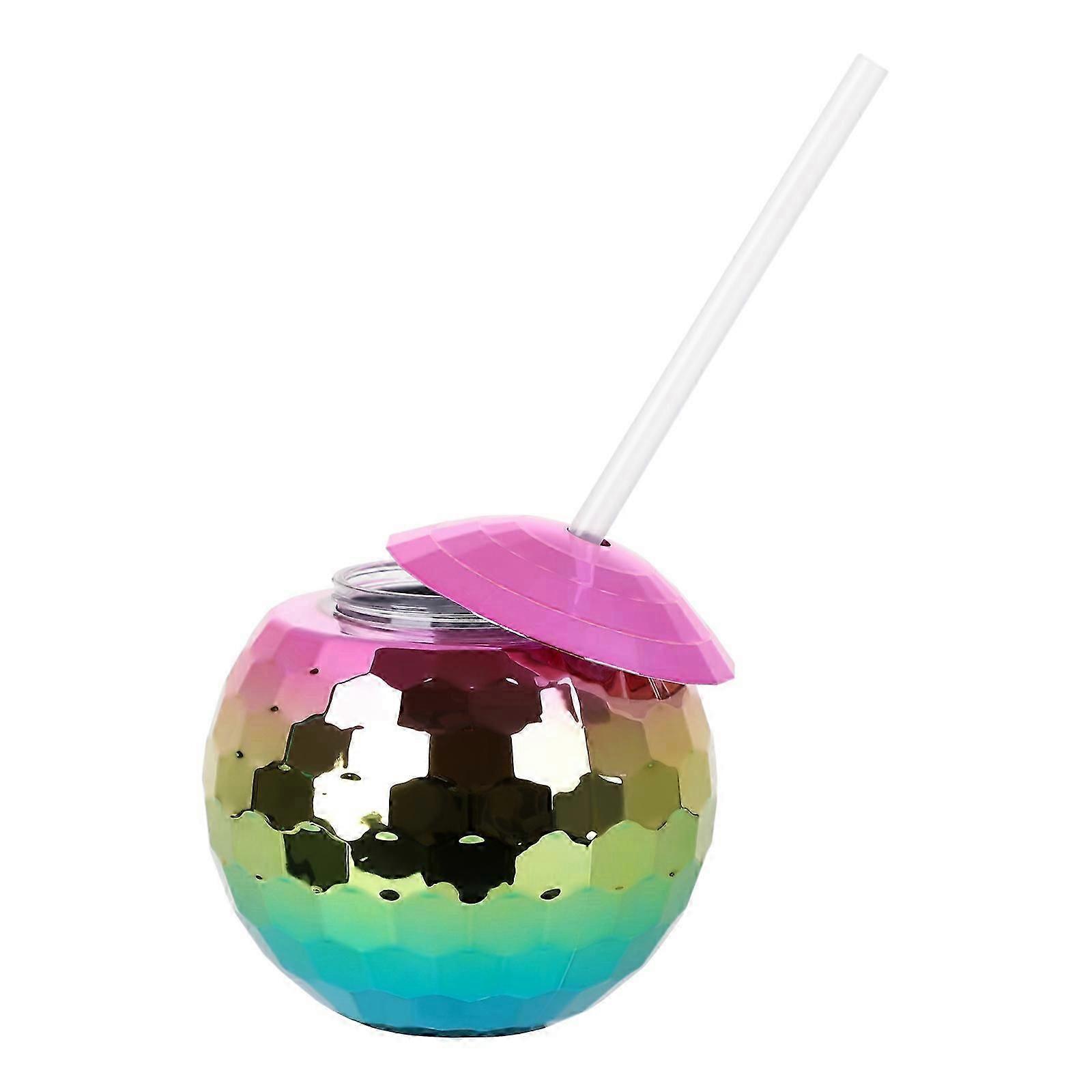 Disco Plastic Water Cup Unique Design 580ml Suitable For Party Bars And Parties Food-grade Material Four-color With Straw