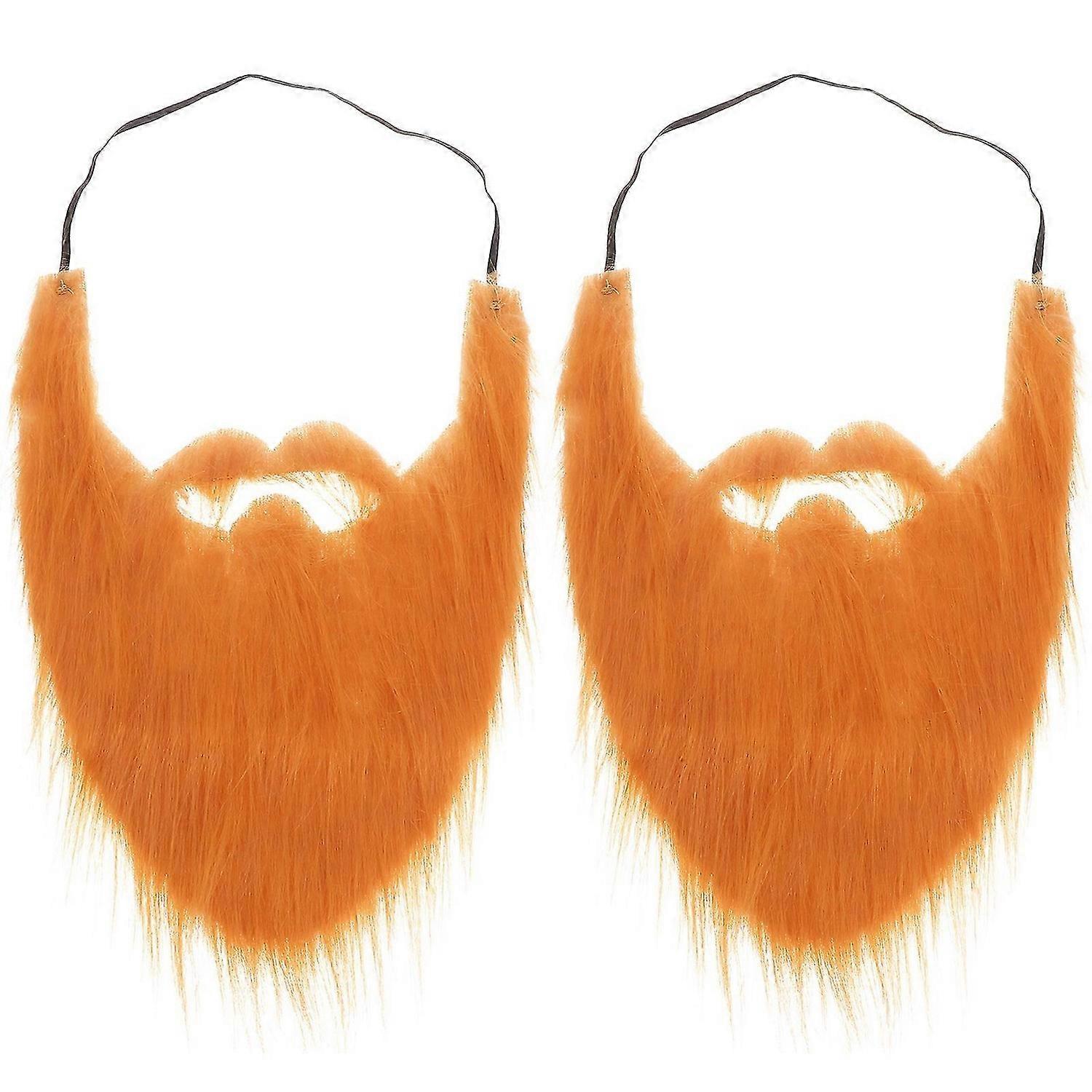 2Pcs Fake Mustache Beards Artificial Facial Hair Costume Accessory Cosplay Prop