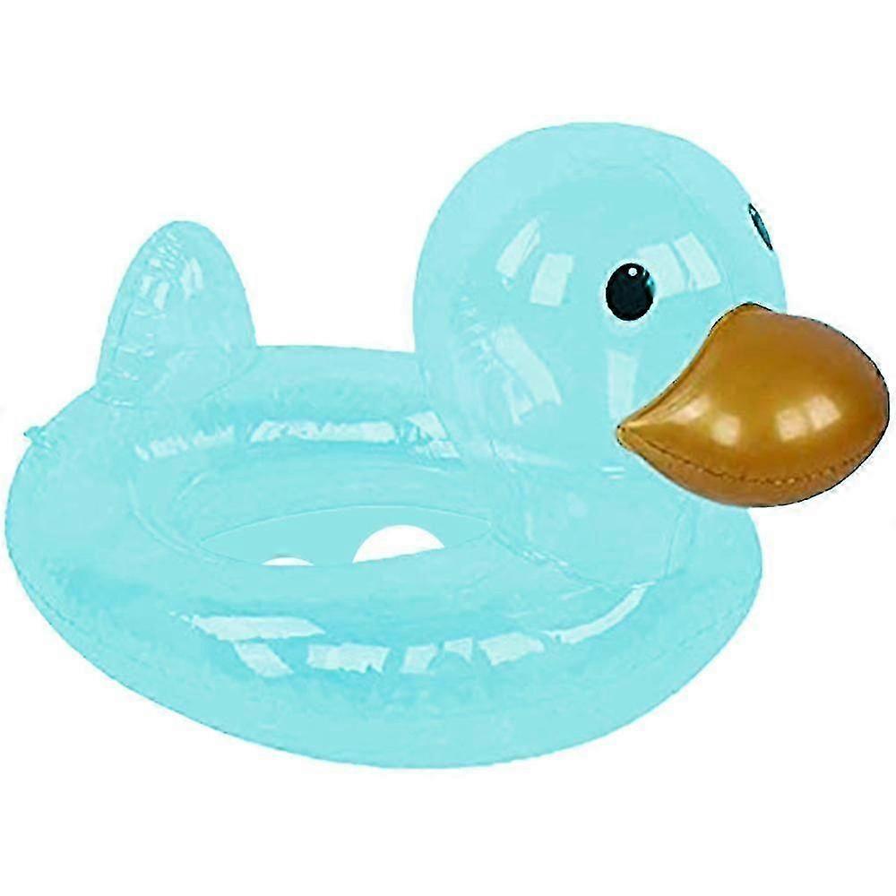 Inflatable swimming pool ring for kids, transparent duck design beach toys, perfect for water parties and decorations - green
