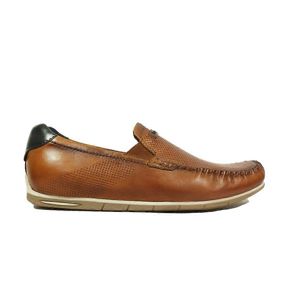Bugatti 321-A2X6G-4000 Homme | Cuir cognac | Hommes Slip On Moccasin Chaussures