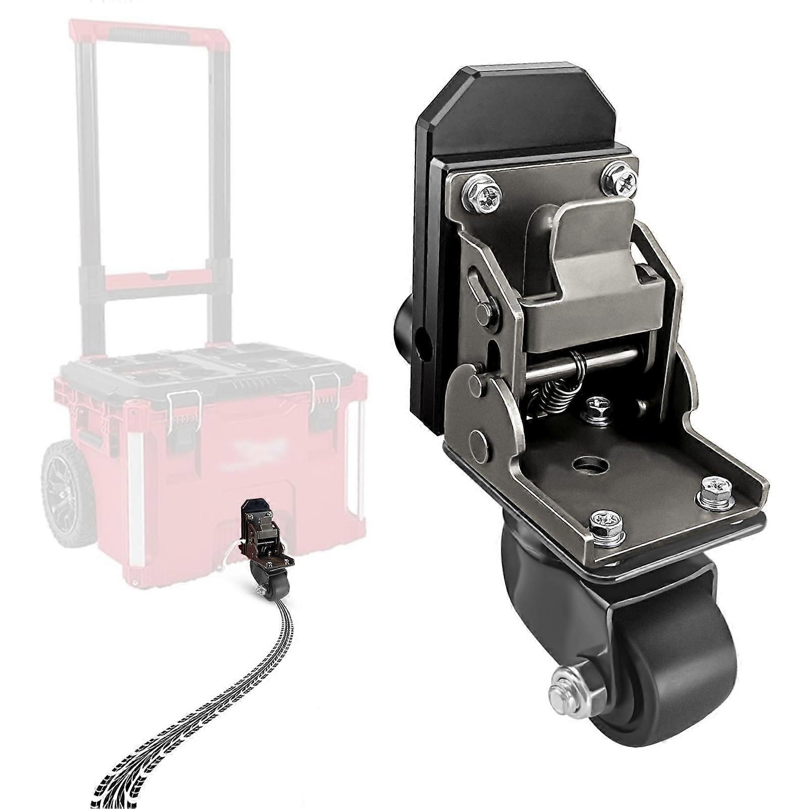Robust front wheels for Packout tool boxes, improved steel construction, 200 pounds load capacity, 200 pounds load capacity, toolbox