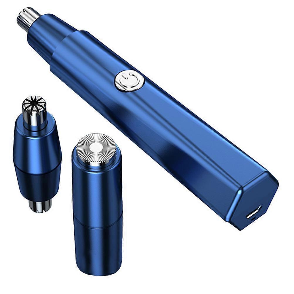 Blue Electric Eyebrow and Nose Hair Trimmer PVC for Body Use with Rotary Cutting .5 Inches