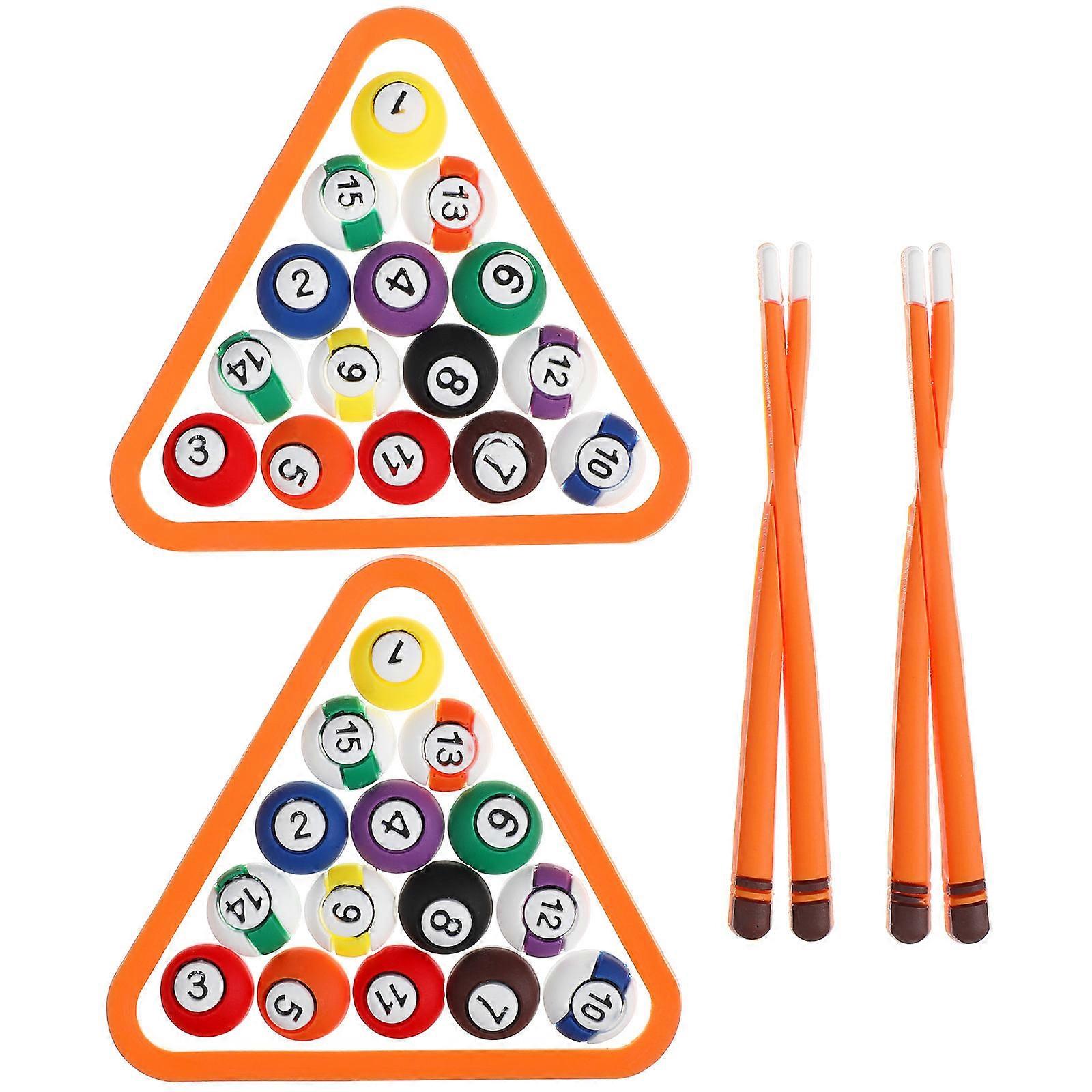 2 Sets Creative Billiards Cake Toppers Adorable Desktop Decorations for Birthdays, Cakes, Cookies & Desserts