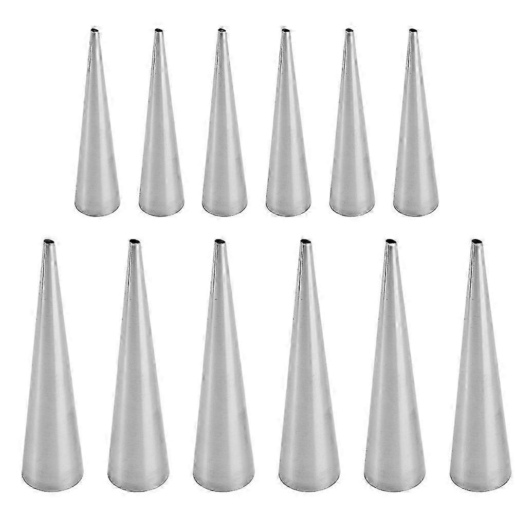 12 Pcs Cake Stencil Cannoli Roll Molds 6CM Silver Baking Tools