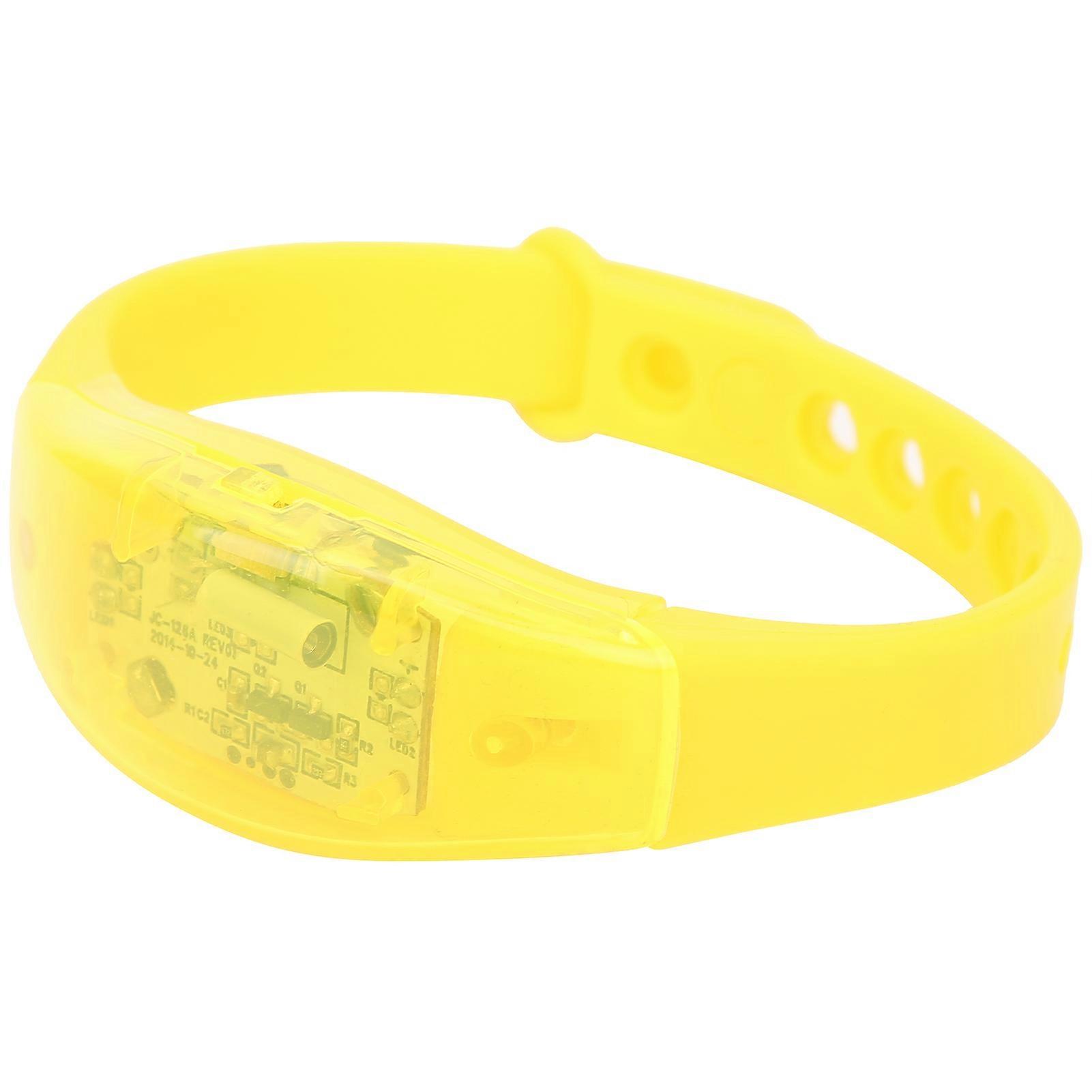 Night Running Adjustable Led Bracelet Light Up Silicone Flashing Wristband For Party Jaune