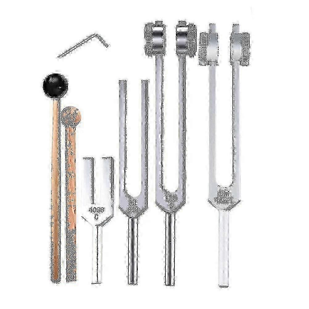 4pcs Tuning Fork Set(128hz 136.1hz Mi 528hz 4096hz) for sound reliever hwy