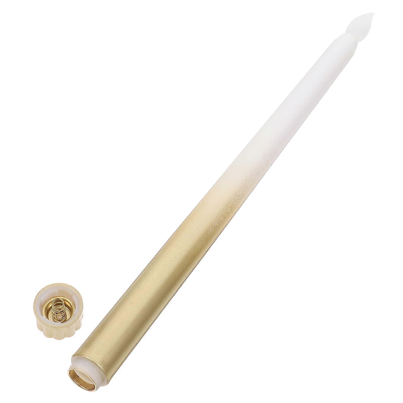 Flameless Taper Candles Led Votive Candles With Timer Home Users Hotel Owners Restaurant Owners Gold Color Plastic Material 1Pcs