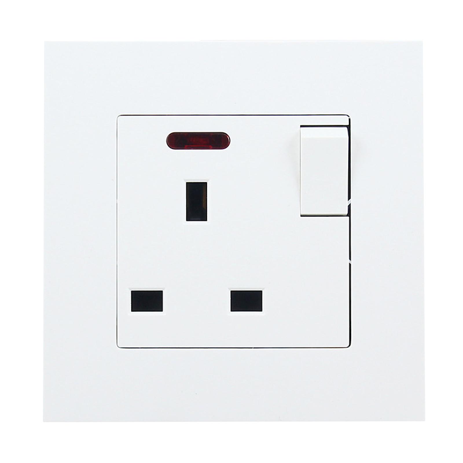 Electrical Single Switched Power Socket 86 Type Panel Wall Power Socket UK Standard Plug Socket with Light Switches Multicolor