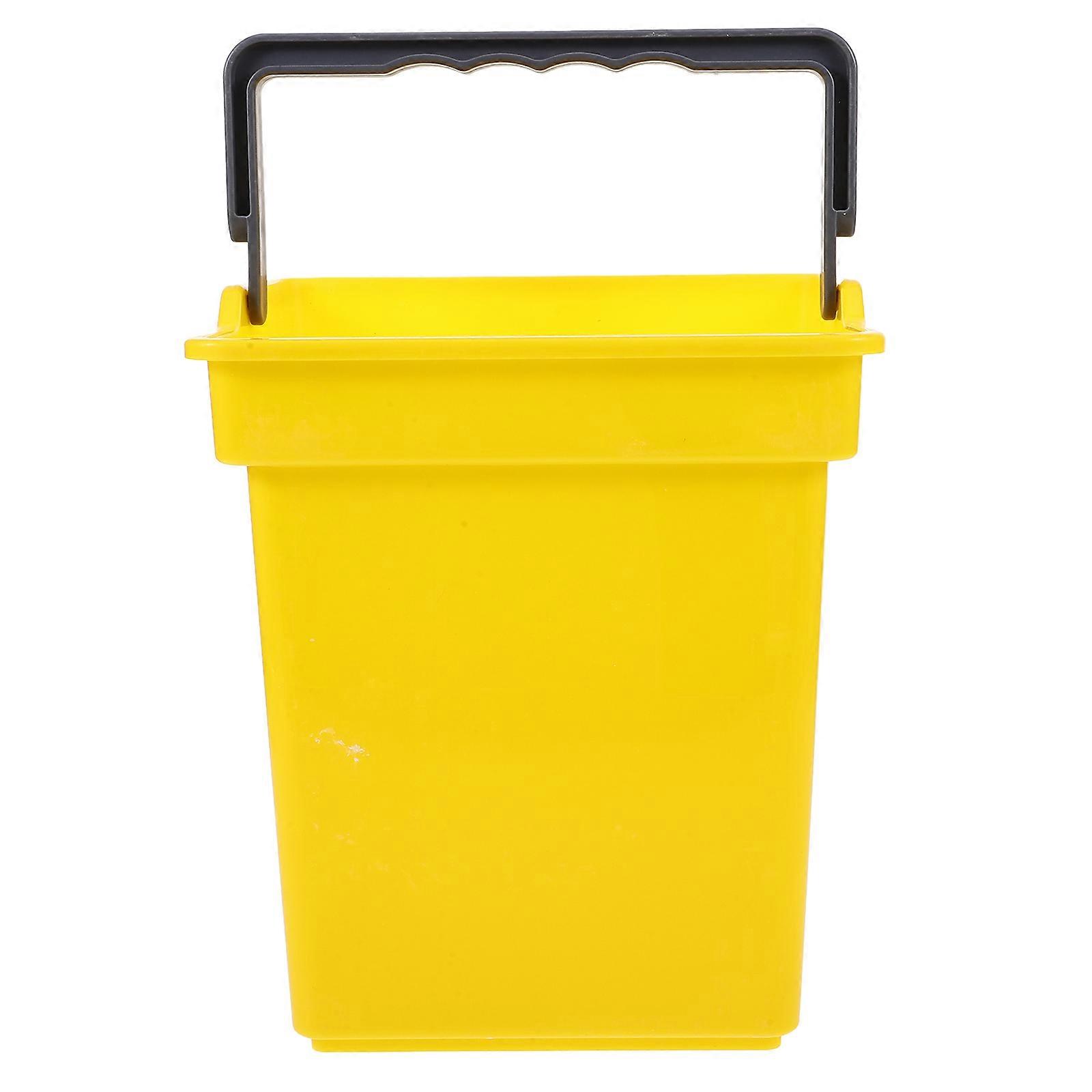 Multipurpose Water Bucket Mop Bucket Office Use Yellow 4L Plastic With Handle Cleaning Tasks 1Set