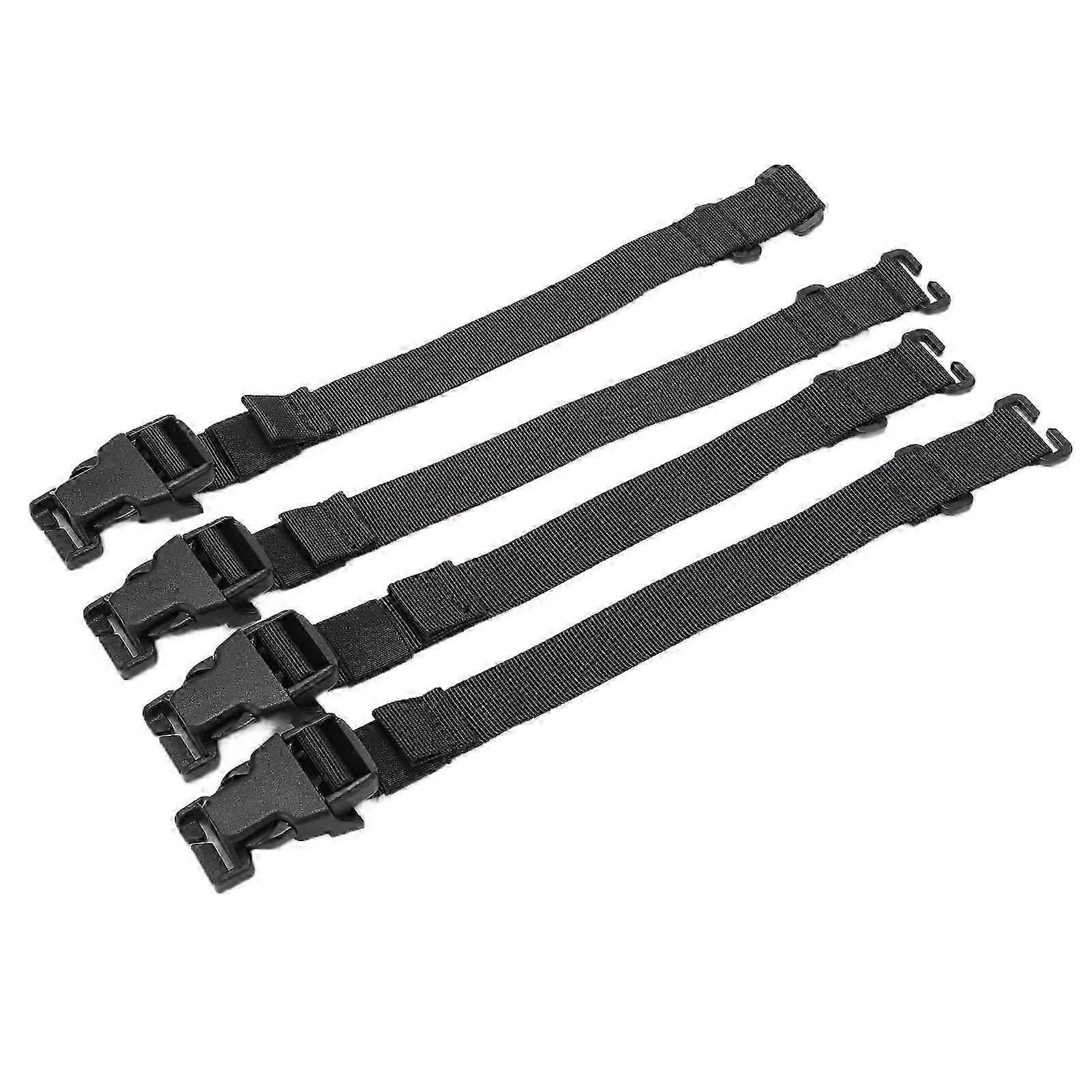 4 Pcs Travel Luggage Strap Adjustable Durable Multi Function Buckle for Outdoor ActivitiesBlack