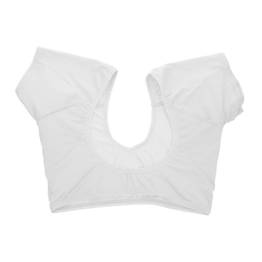 Breathable Underarm Sweat Vest Sweat Absorption Net Mesh Design White 1Set