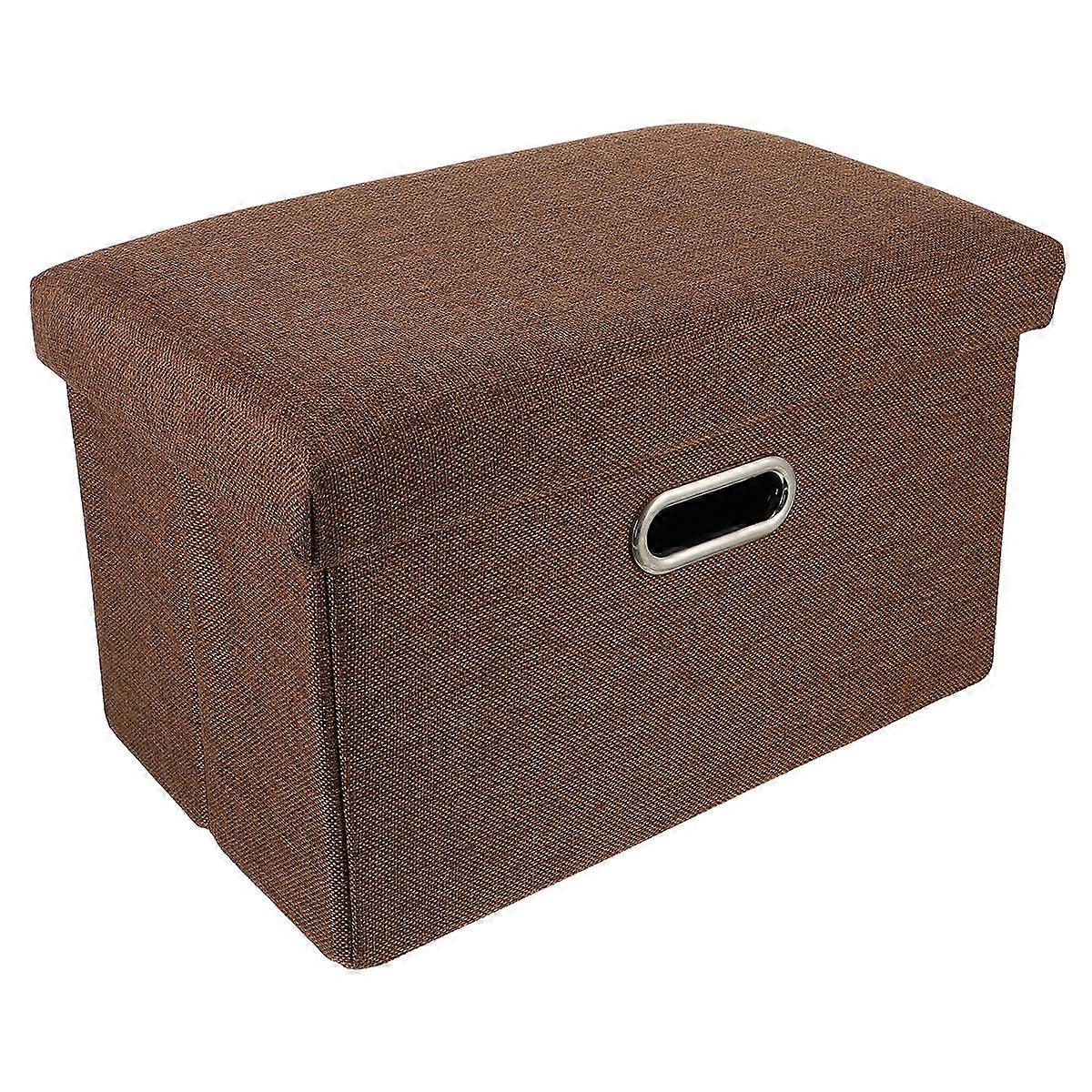 Storage Stool For Living Room Creative Storage Stool Clothes Storage Organiser Foot Rest Stool Coffee Color 40x25cm 1Pack