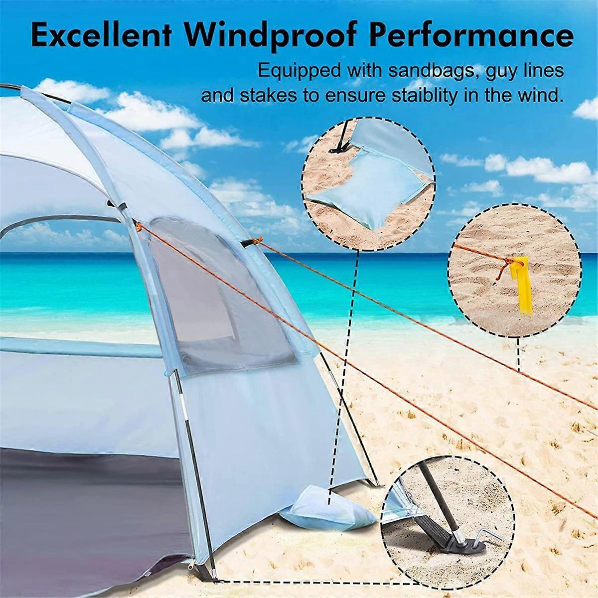 Beach Tent Sun Shelter with Breathable, Portable Outdoor Camping Tent Shade Canopy for Beach & Camping Blue