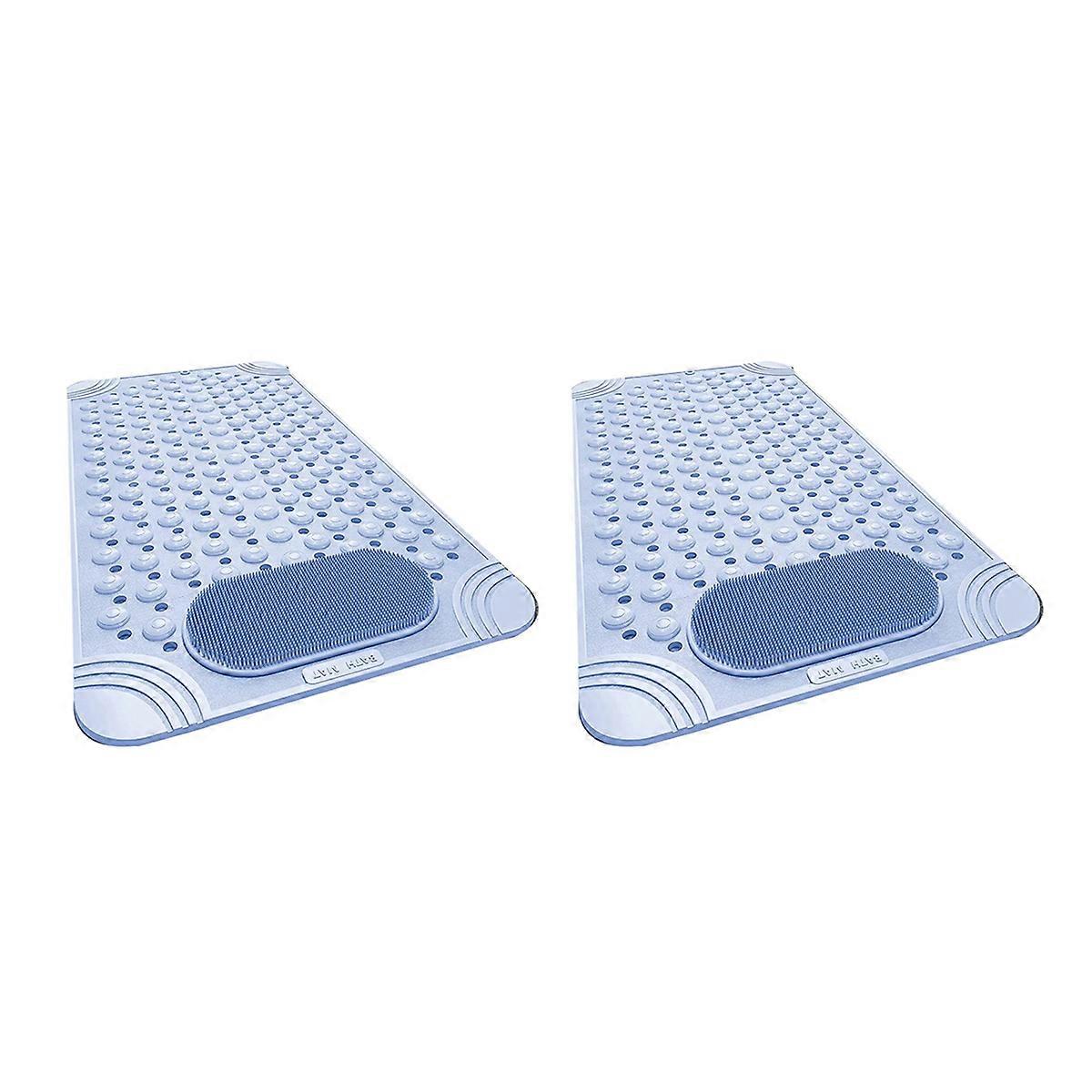 Bathtub Mat Non-Slip Rubber Shower Mat with Drain Holes Suction,Blue