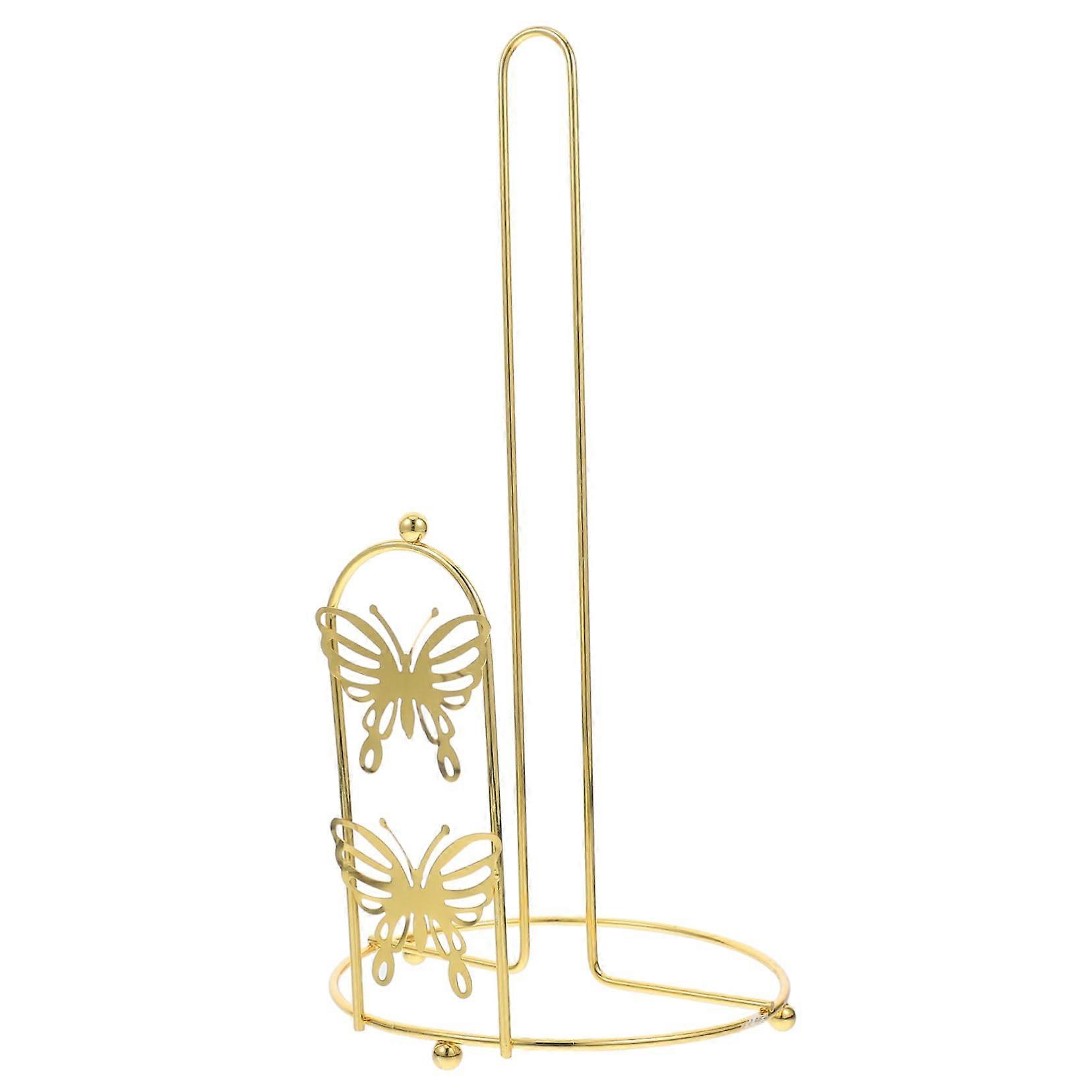Kuechenpapierhalter Butterfly Design Metallic Paper Towel Holder For Countertop No-Drill Installation
