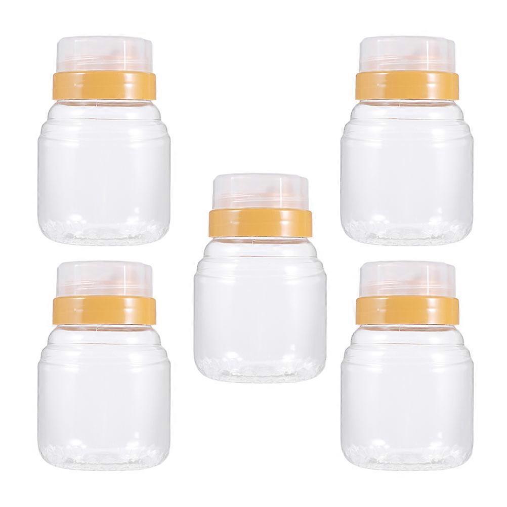 Transparent Honey Bottles Dust-Proof For Restaurant Use 5Pcs Kitchen Storage