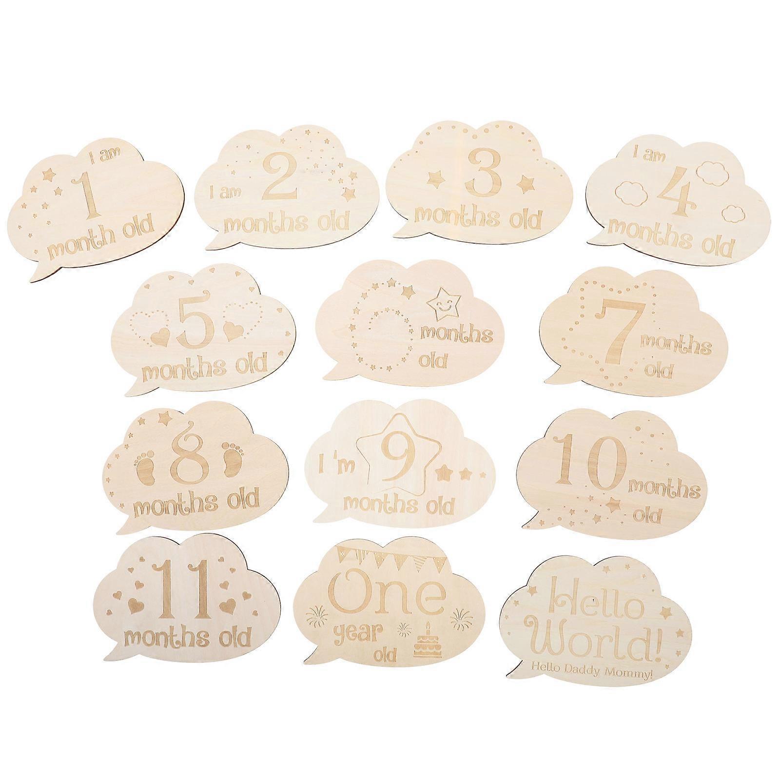 Monthly Cards Recording Baby's Growth Year Memories Rectangular Shape Synthetic Material 1 Set
