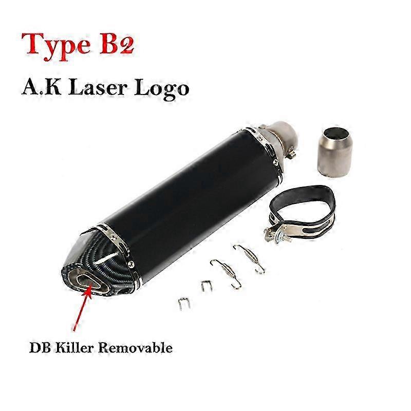 Universal Motorcycle Exhaust Silencer, 470MM, 51mm, with Removable DB Killer Sticker for Compatible Models