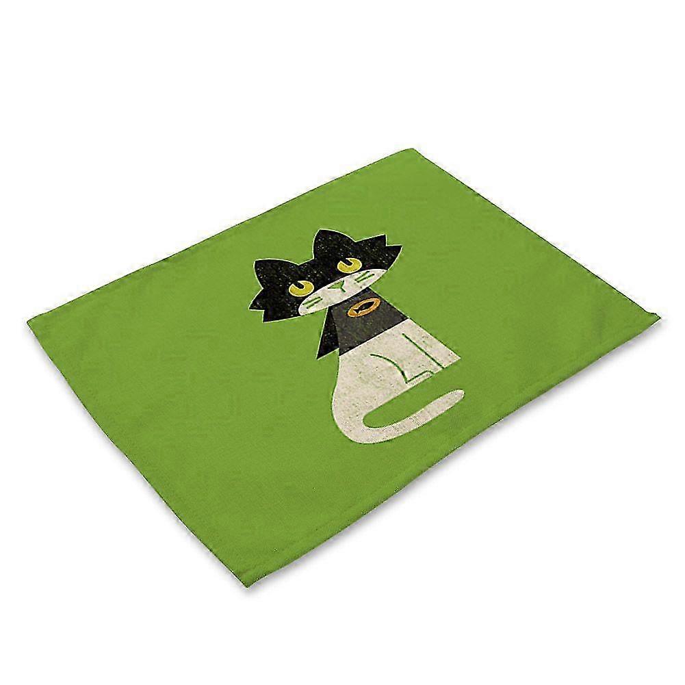 Cat Pattern Print Heat-Resistant Washable Table Mat for Bowls and Cups