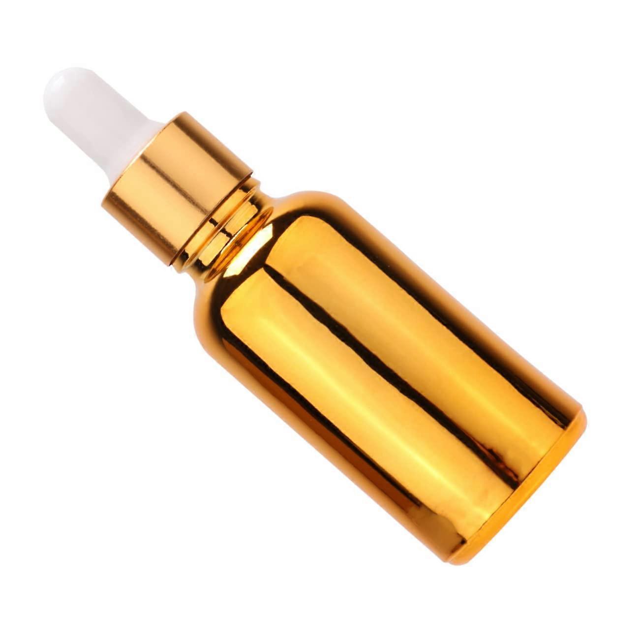 20 ml Refillable Electroplating Dropper Bottle, Empty Essential Oil Container, Golden Color for DIY Projects and Travel