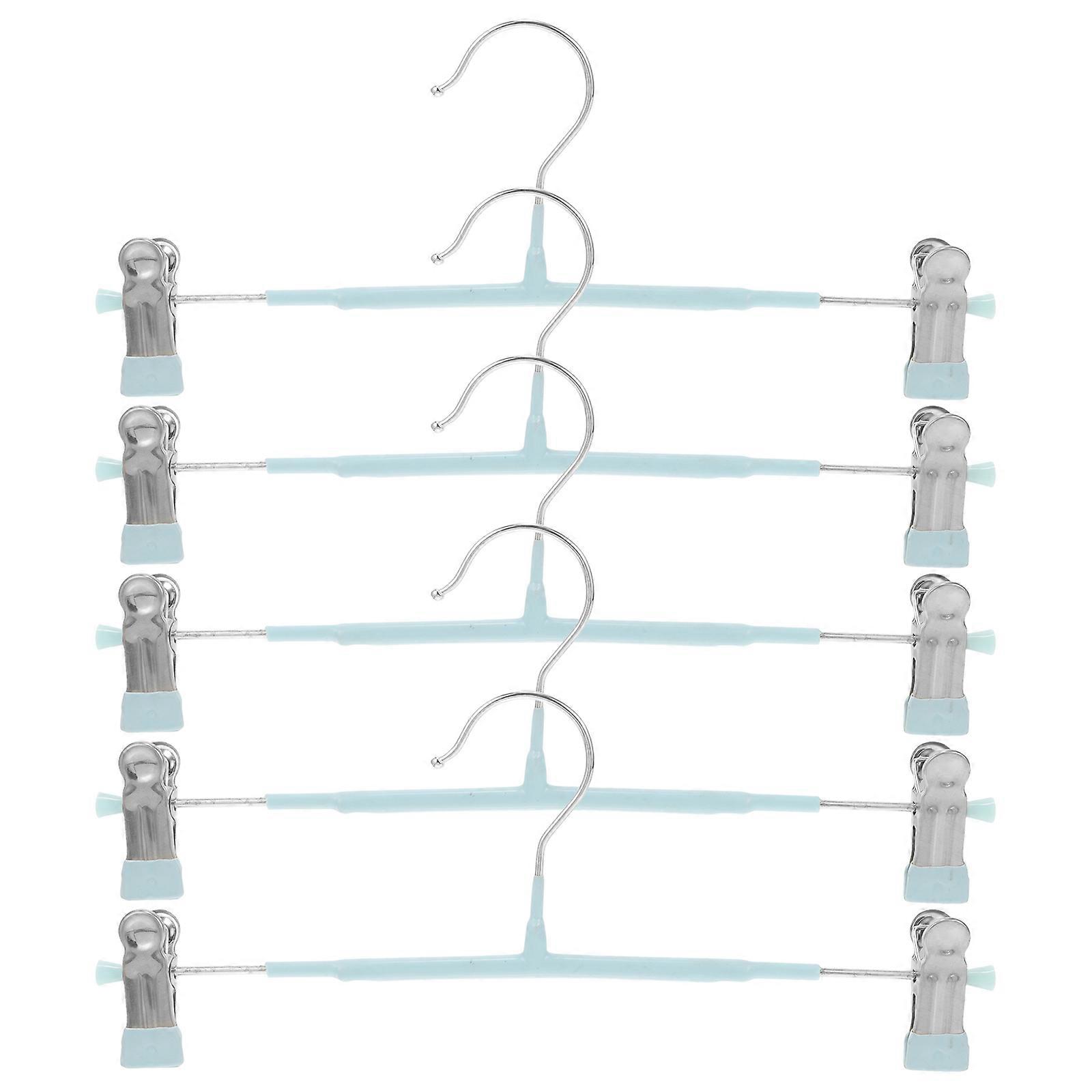 5PCS Heavy Duty Telescopic Clothes Hangers Set – Non Slip Pants & Skirt Hangers with Clips, Space Saving Household Organizer for Daily Use