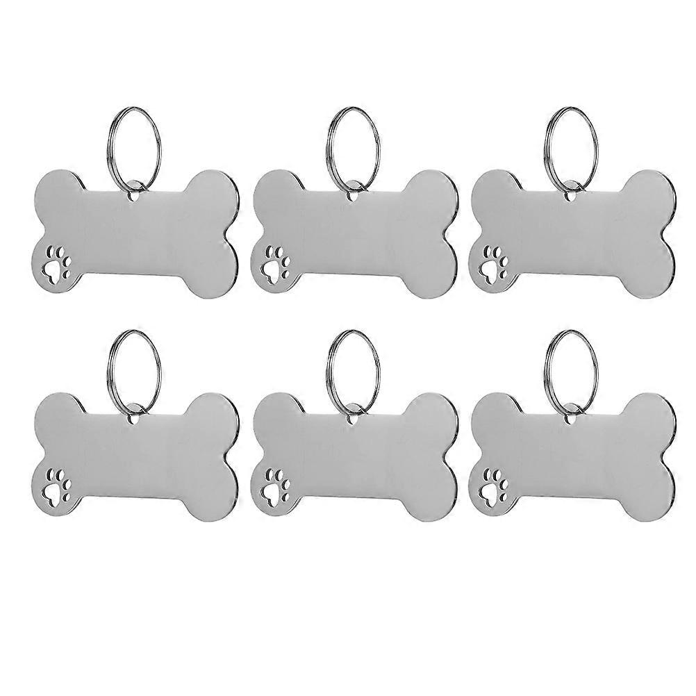 Stainless Steel Pet Dog ID Tags   Bone & Paw Design Collar Accessories for Dogs, Puppies & Cats   Engraved Name Plaques for Identification & Loss