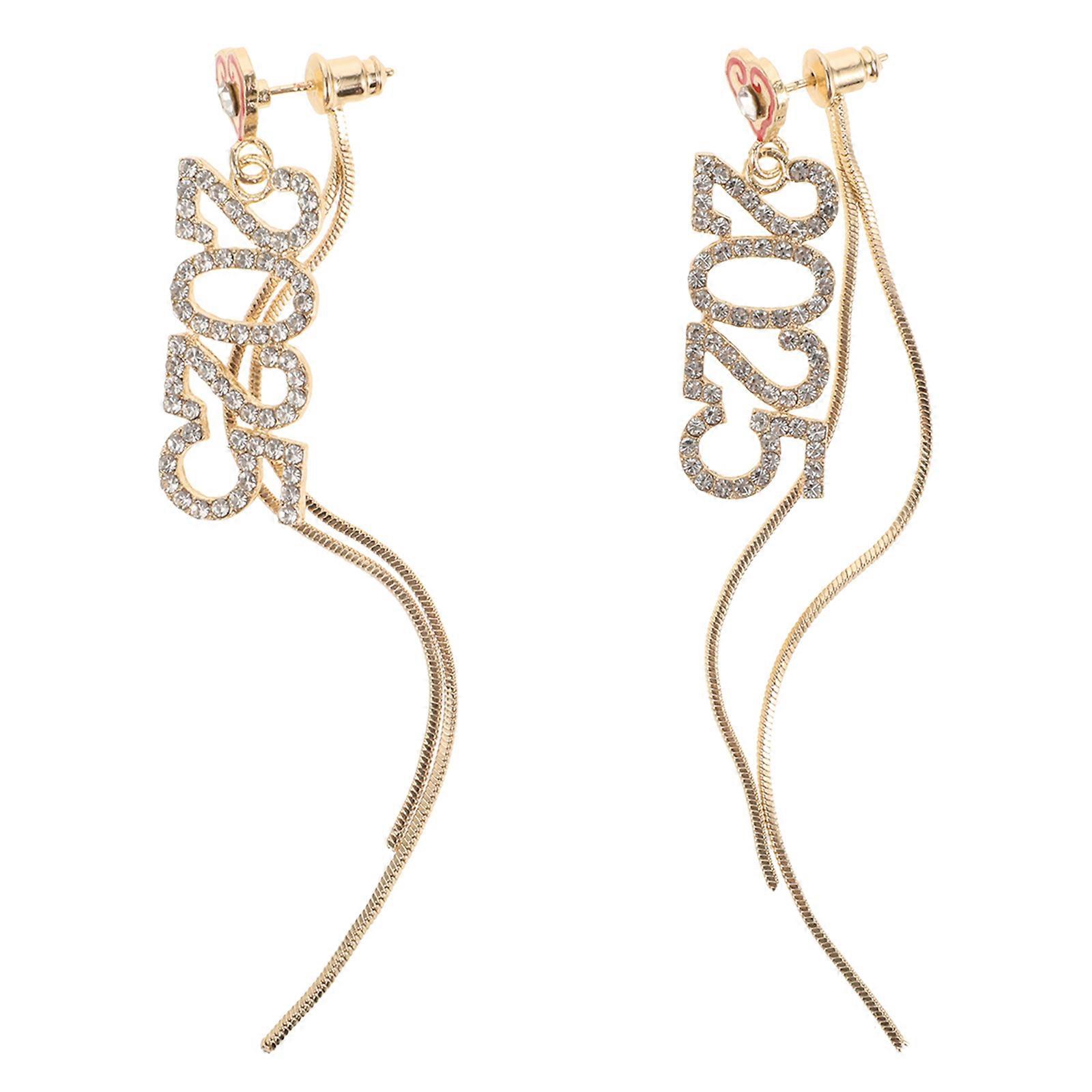 Delicate Alloy Number Tassel Dangle Earrings for Women – Chic and Comfortable Drop Earring Design