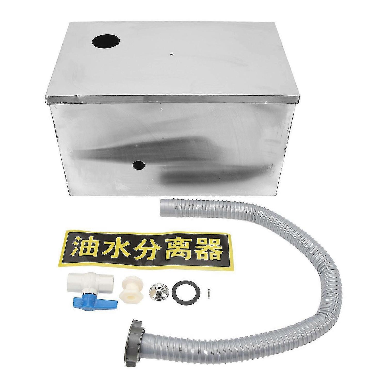 Grease Trap 400x250x230mm Commercial Grease Interceptor Stainless Steel Waste Water Oil Water Separator for Home