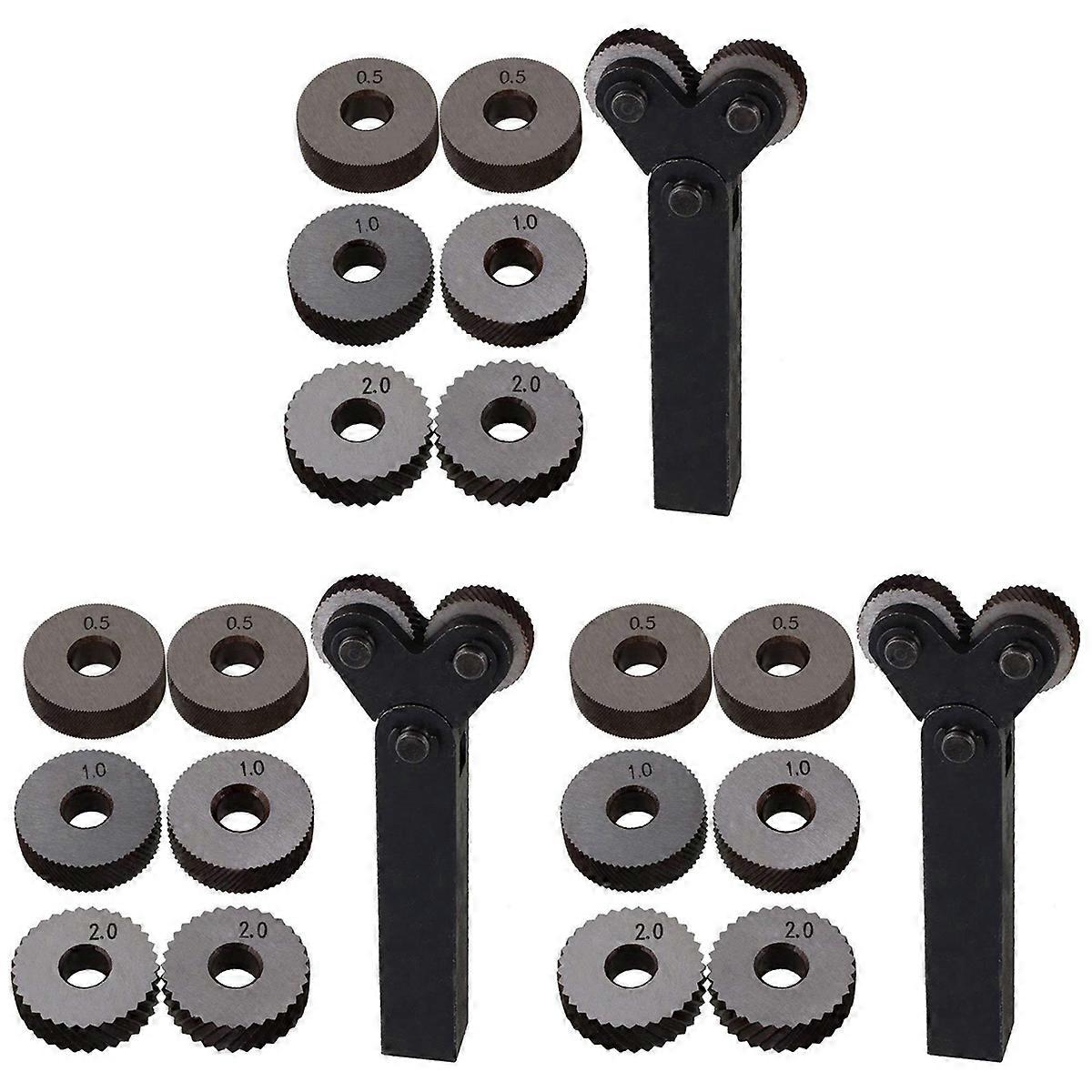 7 Pcs Double Wheel Knurling Tool Set Lathe Set Wheel Knurling Tool