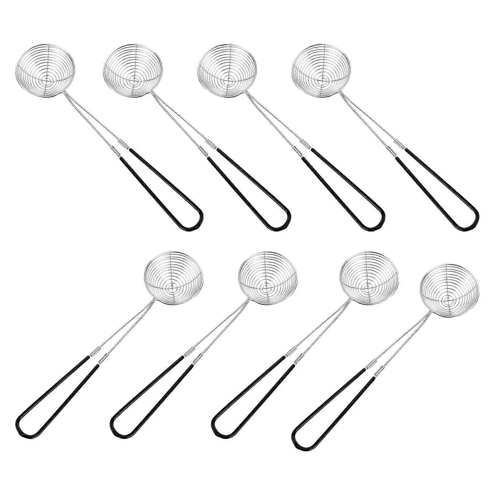 Fondue Sieves Pack Of 8, Stainless Steel Fine Mesh Strainers With Handles For Vegetables Mushrooms Meat And Fish