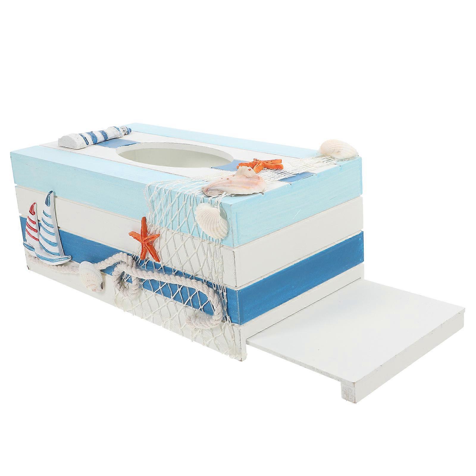 Napkin Box Wooden Crafts Storage Box Office Use Rectangular Shape Dirt-Resistant 24x12x10cm 1Pcs