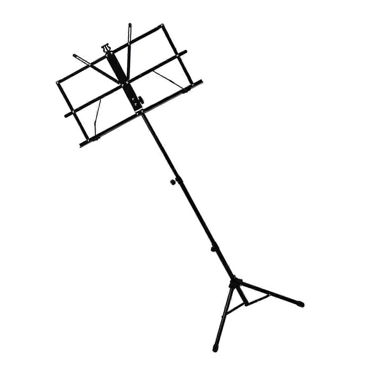 Music Stand Portable Tripod Folding Book Holder Adjustable Height Black Iron Lightweight Design