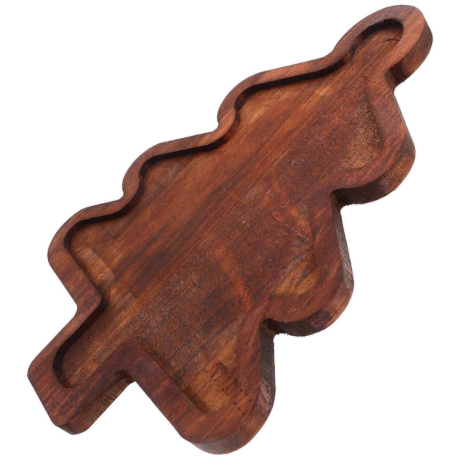 a well structured product description and key information for the **Christmas Tree Shaped Wooden Snack Tray / Food Serving Bowl**:
### 🎄